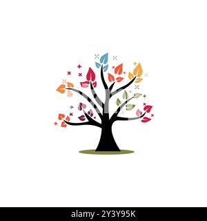 Creative Tree with full in Love Shape Stock Vector