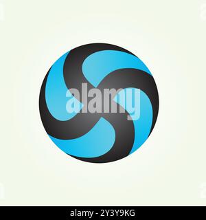 Modern communication and technology and data science circle Logo Stock Vector