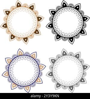 Retro Floral Mandala fabric background Stock Vector