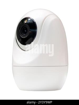 Isolated indoors smart security camera. Video surveillance. Stock Photo