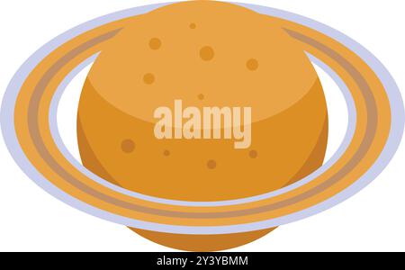 Saturn planet icon, isometric style, space and science concept Stock Vector