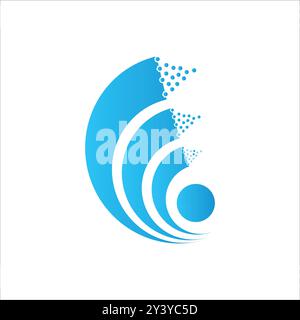 Modern communication and technology and data science circle Logo Stock Vector
