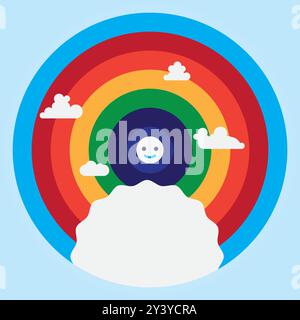 Colorful Rainbow Background kids design Stock Vector