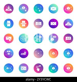 Augmented and virtual reality vector icons Stock Vector