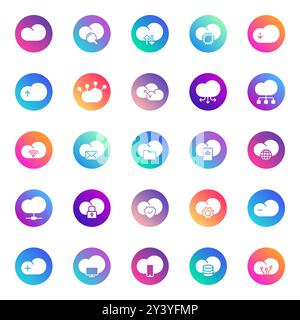 Cloud computing vector icons Stock Vector