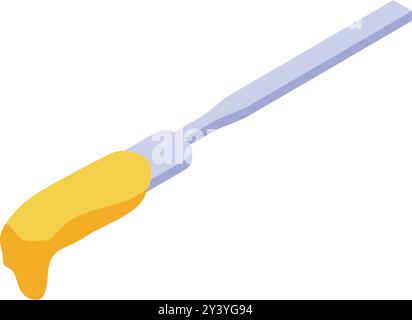 Isometric metal spatula spreading butter, cream cheese or peanut butter Stock Vector