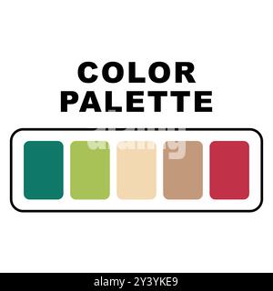 Vector illustration with palette. Color matching palette. Fashion Trend Color guide palette. RGB HEX color guide Swatch Catalog Collection. Stock Vector