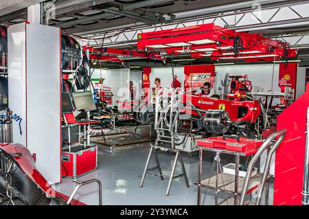 ferrari,pit lane,Formula 1, Hockenheimring, Hockenheim, Germany, Europe Stock Photo