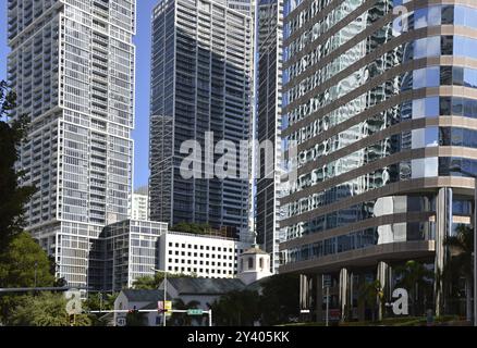 Panorama of Downtown Miami, Florida, USA. Panorama of downtown Miami, Florida, USA, North America Stock Photo