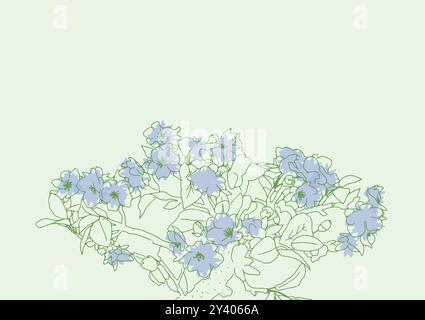 Blank Frame Decorated With Abstract Modernized Forms Flowers And Foliage Stock Photo