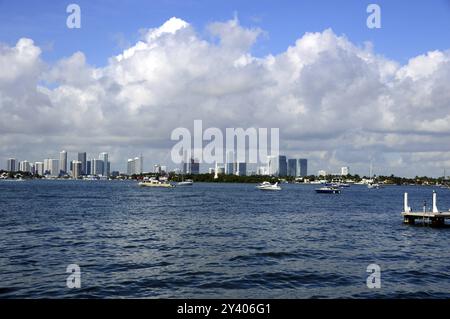 Skyline of Downtown Miami, Florida, USA. Skyline of downtown Miami, Florida, USA, North America Stock Photo