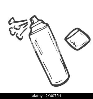 Doodle vector hair spray can. Stock Vector