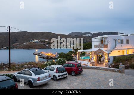 Amorgos, Greece - May 14, 2024: Aegiali, a touristic village on Amorgos island. Greece Stock Photo