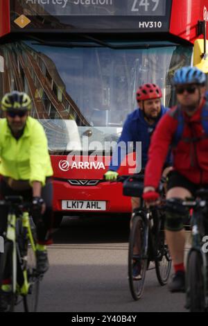 15 September 2024, Clapham Common London  London to Brighton Cycle Ride Sets Off  A mass cycle ride from London to Brighton sets off from Clapham Common early on Sunday Morning. The 55 mile ride is held annually to raise money for a number of charities.  Photo Credit: Roland Ravenhill/Alamy Stock Photo