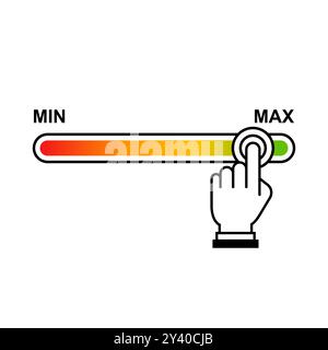 from minimum to maximum. scale with finger. Stock Vector