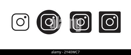 Instagram icon and instagram logo vector Stock Vector