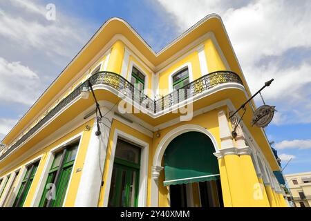 701 Former Laureano Torres de Ayala House dating from 1711 at Calles San Ignacio and Muralla Streets corner on the Plaza Vieja-Old Square. Havana-Cuba Stock Photo