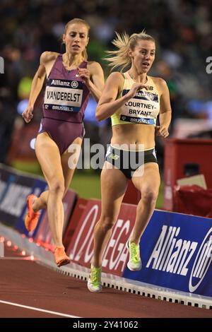 Melissa Courtney- Bryant of Great Britain competing in the women’s 1500m at the Memorial Van Damme Diamond League athletics finals at the King Baudoui Stock Photo