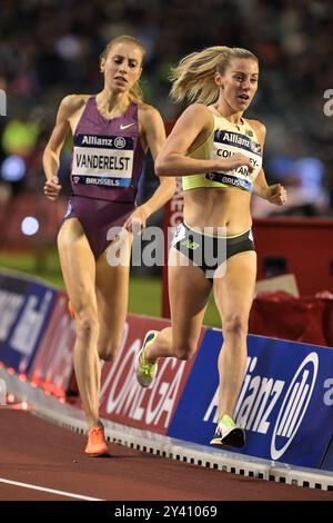 Melissa Courtney- Bryant of Great Britain competing in the women’s 1500m at the Memorial Van Damme Diamond League athletics finals at the King Baudoui Stock Photo