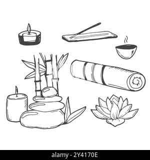 Vector set with spa icons on the white background in vector Stock Vector