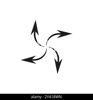 Outward arrow icon vector. Four Arrows icon sign symbol vector. Arrows pointing outward vector icon illustration isolated on white background Stock Vector
