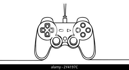 Game controller continuous one line drawing outline vector illustration. Stock Vector