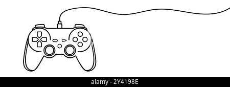 Game controller continuous one line drawing outline vector illustration. Stock Vector