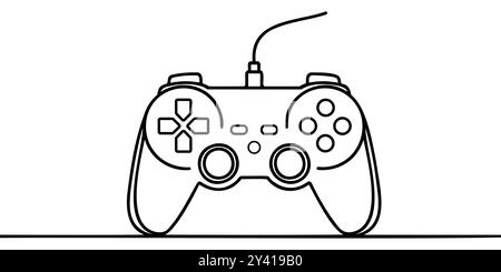 Game controller continuous one line drawing outline vector illustration. Stock Vector