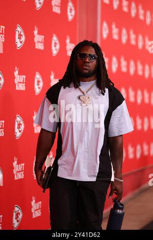 Kansas City, MO, USA. 15th Sep, 2024. Kansas City Chiefs linebacker Nick Bolton arrives before a game against the Cincinnati Bengals at GEHA Field at Arrowhead Stadium in Kansas City, MO. David Smith/CSM/Alamy Live News Stock Photo