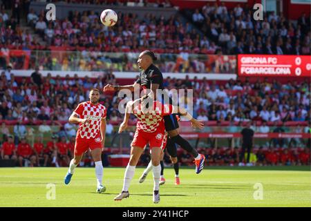 Spanish La Liga EA Sports soccer match Girona vs FC Barcelona at Montilivi Stadium in Girona, Spain. 15th Sep, 2024. Raphinha 900/Cordon Press Credit: CORDON PRESS/Alamy Live News Stock Photo