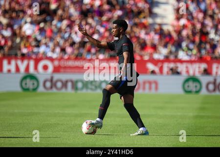 Spanish La Liga EA Sports soccer match Girona vs FC Barcelona at Montilivi Stadium in Girona, Spain. 15th Sep, 2024. Balde 900/Cordon Press Credit: CORDON PRESS/Alamy Live News Stock Photo