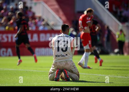 Spanish La Liga EA Sports soccer match Girona vs FC Barcelona at Montilivi Stadium in Girona, Spain. 15th Sep, 2024. Gazzaniga 900/Cordon Press Credit: CORDON PRESS/Alamy Live News Stock Photo