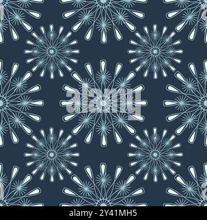 Snowflakes seamless holiday pattern vector illustration Stock Vector