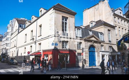 Paris, France, Cityscape with Medieval architecture in the marais quarter, Editorial only. Stock Photo