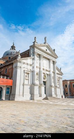 Venice, Italy, Facade of Basilica di San Giorgio Maggiore, Edtorial only. Stock Photo