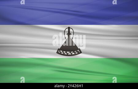 Lesotho Flag and Editable Vector, Lesotho Country Flag Stock Vector