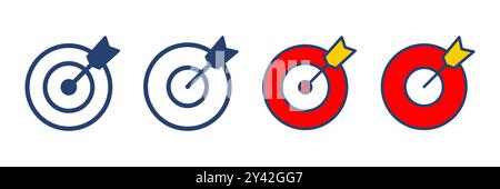 Target icon vector. goal icon vector. target marketing icon vector Stock Vector
