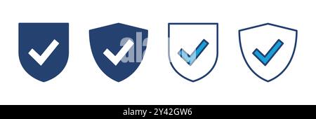 Shield check mark  icon vector. Protection approve sign. Safe icon vector Stock Vector