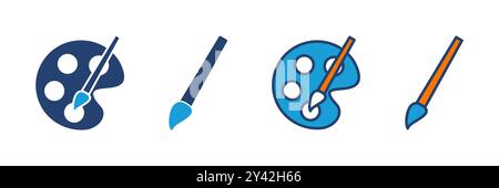 Paint icon vector. paint brush icon vector. paint roller icon vector Stock Vector