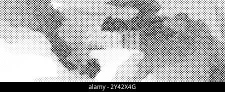 Abstract grain dotted distorted halftone texture. Pixelated grainy ...
