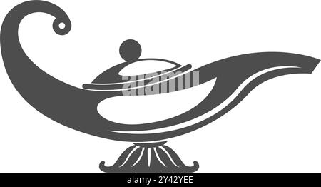 Magic lamp logo icon design template Stock Vector