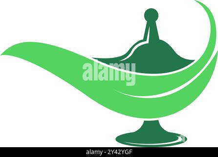 Magic lamp logo icon design template Stock Vector