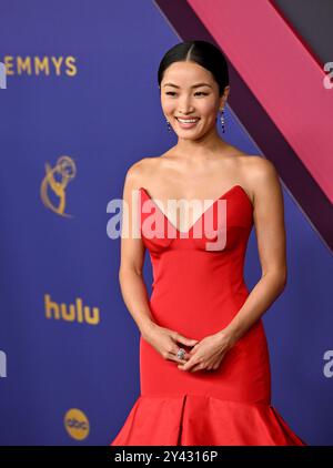 Los Angeles, United States. 15th Sep, 2024. Anna Sawai arrives for the 76th annual Primetime Emmy Awards at the Peacock Theater in Los Angeles on Sunday, September 15, 2024. Photo by Chris Chew. Credit: UPI/Alamy Live News Stock Photo