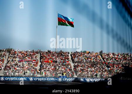 Baku, Azerbaijan. 15 September, 2024. Azerbaijan flag, illustration during the Formula 1 Azerbaijan Grand Prix 2024, 17th round of the 2024 Formula One World Championship from September 13 to 15, 2024 on the Baku City Circuit, in Baku, Azerbaijan - Photo DPPI Credit: DPPI Media/Alamy Live News Stock Photo