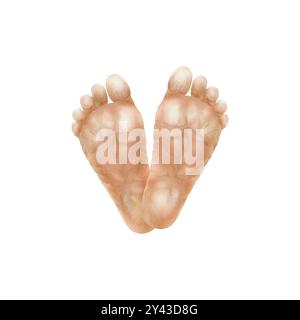 The baby's feets as a symbol of unity, family, love and tenderness.llustrations for World Premature Baby Day,Children's Day,Doctor's Day.Hand drawn Stock Photo