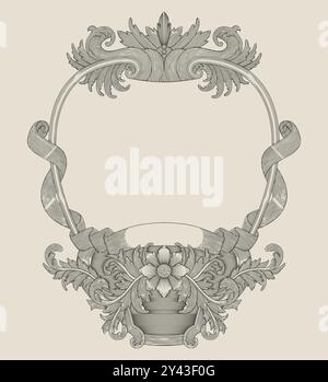 antique frame vintage engraving vector illustration Stock Vector