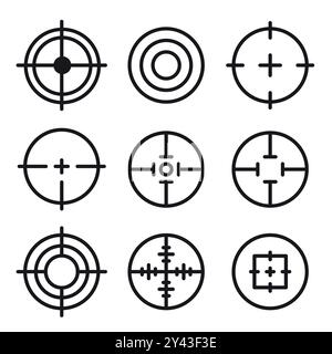 Target line vector icon set Stock Vector