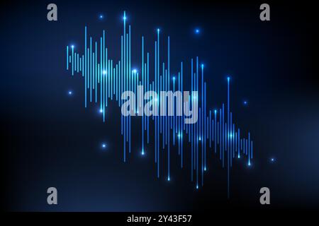 Digital background with sound wave or big data Stock Vector