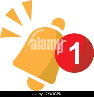 Bell Notification pop up, Number of unopened or unread new notifications concept illustration flat design vector eps10. graphic element for empty Stock Vector