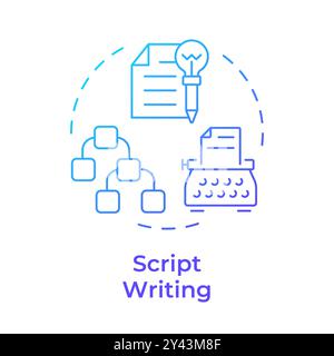 Script writing multi color concept icon Stock Vector
